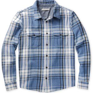 BRAND NEW Outerknown Blanket Shirt - Blue Benson Plaid - Medium&Lg - MSRP $168